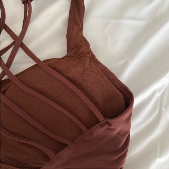 lululemon athletica Chestnut Date Brown Free To Wild Strappy Sports Bra - Picture 4 of 7